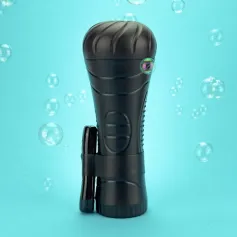 Vibrating pussy in a plastic case-Vibrating masturbator Masturbators Vibrators Male Masturbators Male Sex Toys