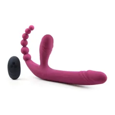 Three way love-DP strapless strap on Anal Toys Dildos Vibrators Strapless Strap Ons