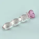 Pink heart glass dildo-Glass anal dildo Anal Toys Dildos Glass Dildos