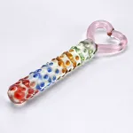Rainbow heart-Glass dildo Anal Toys Dildos Glass Dildos